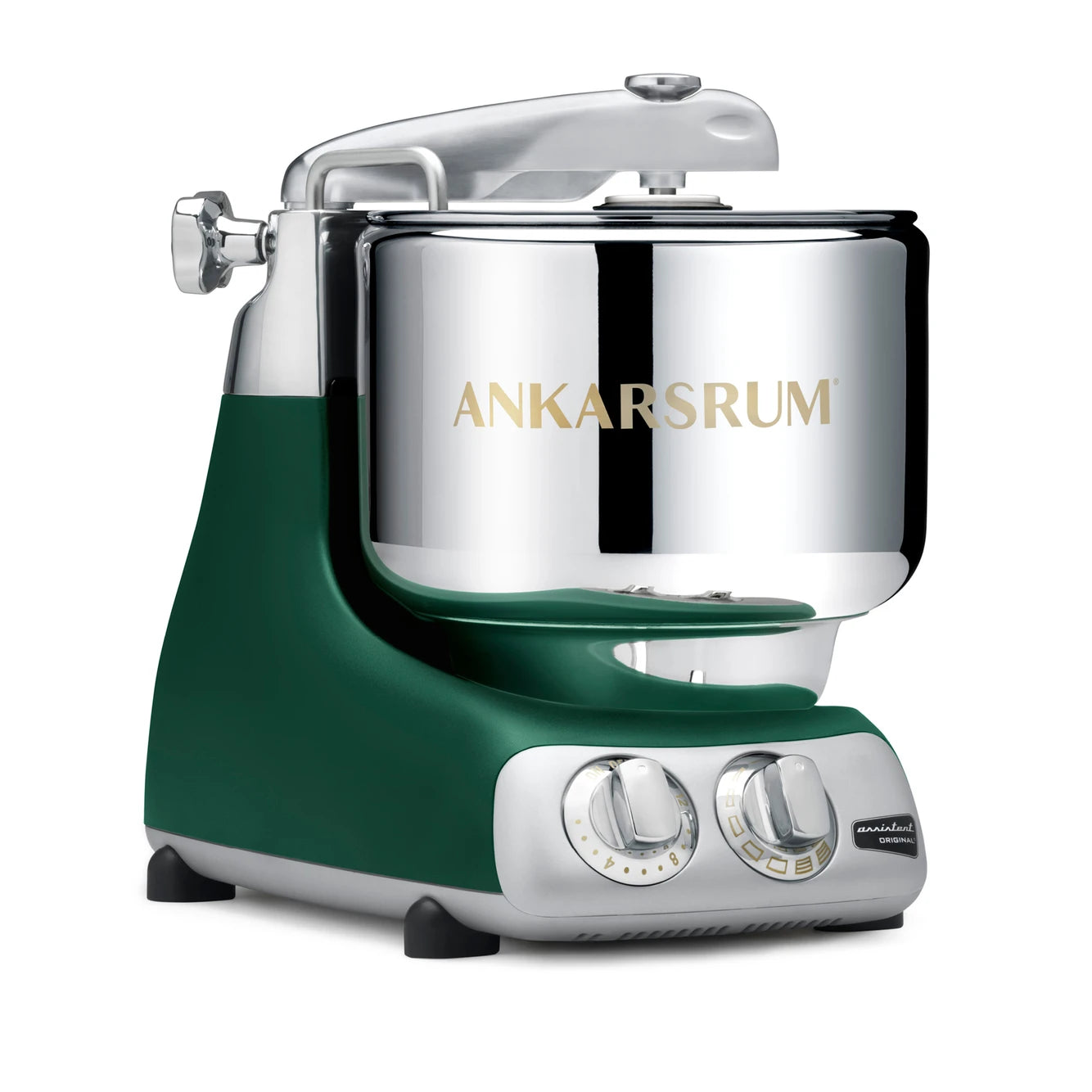 Buy the Ankarsrum Assistent Original Stand Mixer in forest-green (akm-6230-fg, matte-finish) – a high-performance kitchen mixer designed for kneading and mixing dough with ease.