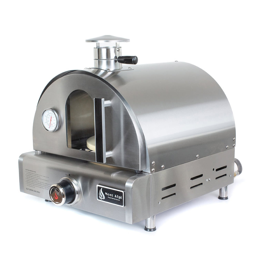 Mont Alpi Portable Pizza & Roast-Ready Oven (MAPZ-SS ii), angle view showcasing its sleek design.