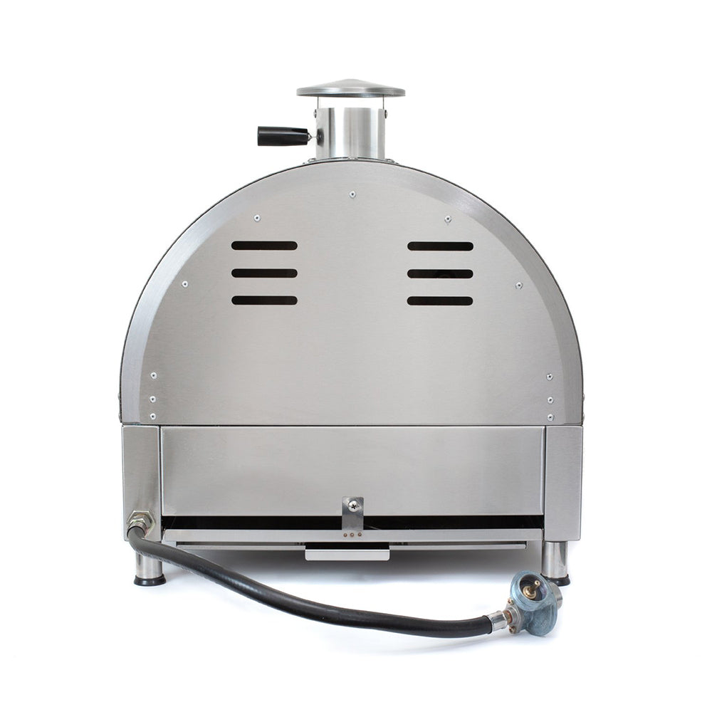 Mont Alpi Portable Pizza & Roast-Ready Oven (MAPZ-SS ii), back view showing its compact and portable design.